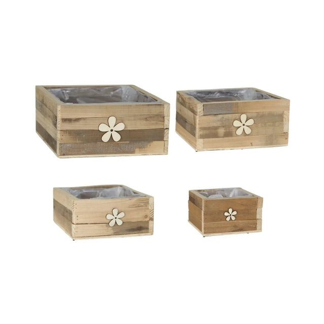 Hogewoning 26cm Natural Wood Flower Planter - 361443 - Old Railway Line Garden Centre