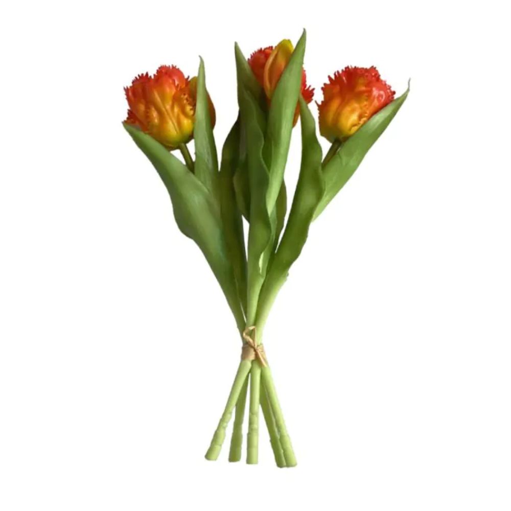 Hogewoning 31cm Orange Artificial Tulip Bouquet