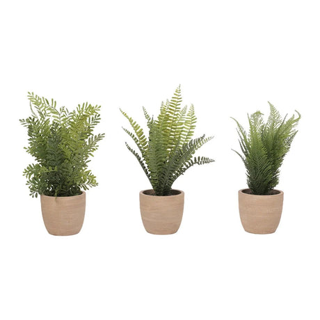 Hogewoning 37cm Artificial Fern in Pot (Choice of 3) - 407926 - Old Railway Line Garden Centre