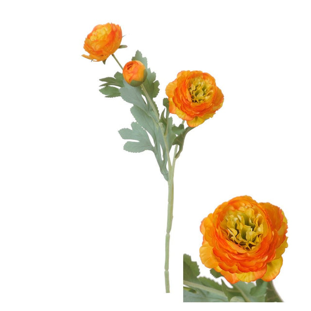 Hogewoning 49cm Light Orange Ranunculus Artificial Flower Stem - 363257 - Old Railway Line Garden Centre