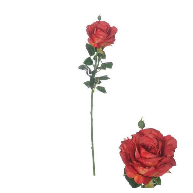 Hogewoning 66cm Red Ireland Rose Artificial Flower Stem - 361525 - Old Railway Line Garden Centre