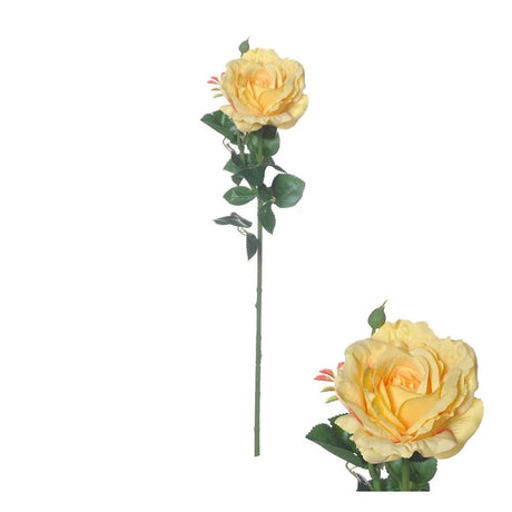 Hogewoning 66cm Yellow Ireland Rose Artificial Flower Stem - 361523 - Old Railway Line Garden Centre