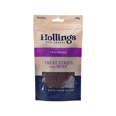 Hollings 100g Beef Strips Dog Treats - Old Railway Line Garden Centre