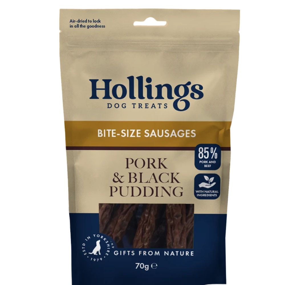 Hollings 70g Pork & Black Pudding Gourmet Sausages Dog Treats