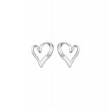 Hot Diamonds 10mm Delicate Pointed Heart Twist Earrings - Silver