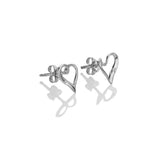 Hot Diamonds 10mm Delicate Pointed Heart Twist Earrings - Silver