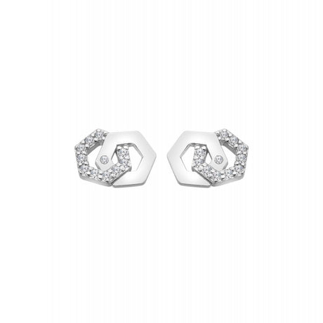 Hot Diamonds 10mm Hexagon Earrings - Silver