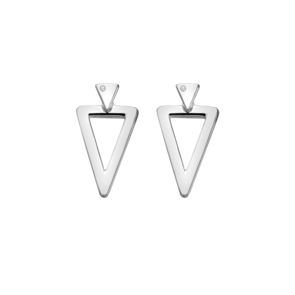 Hot Diamonds 10mm Triangle Earrings - Silver