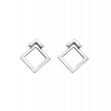 Hot Diamonds 20mm Square Earrings - Silver