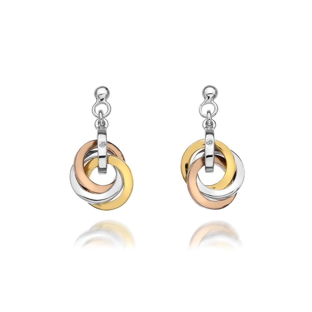 Hot Diamonds 23mm Calm Drop Earrings - Gold Accents