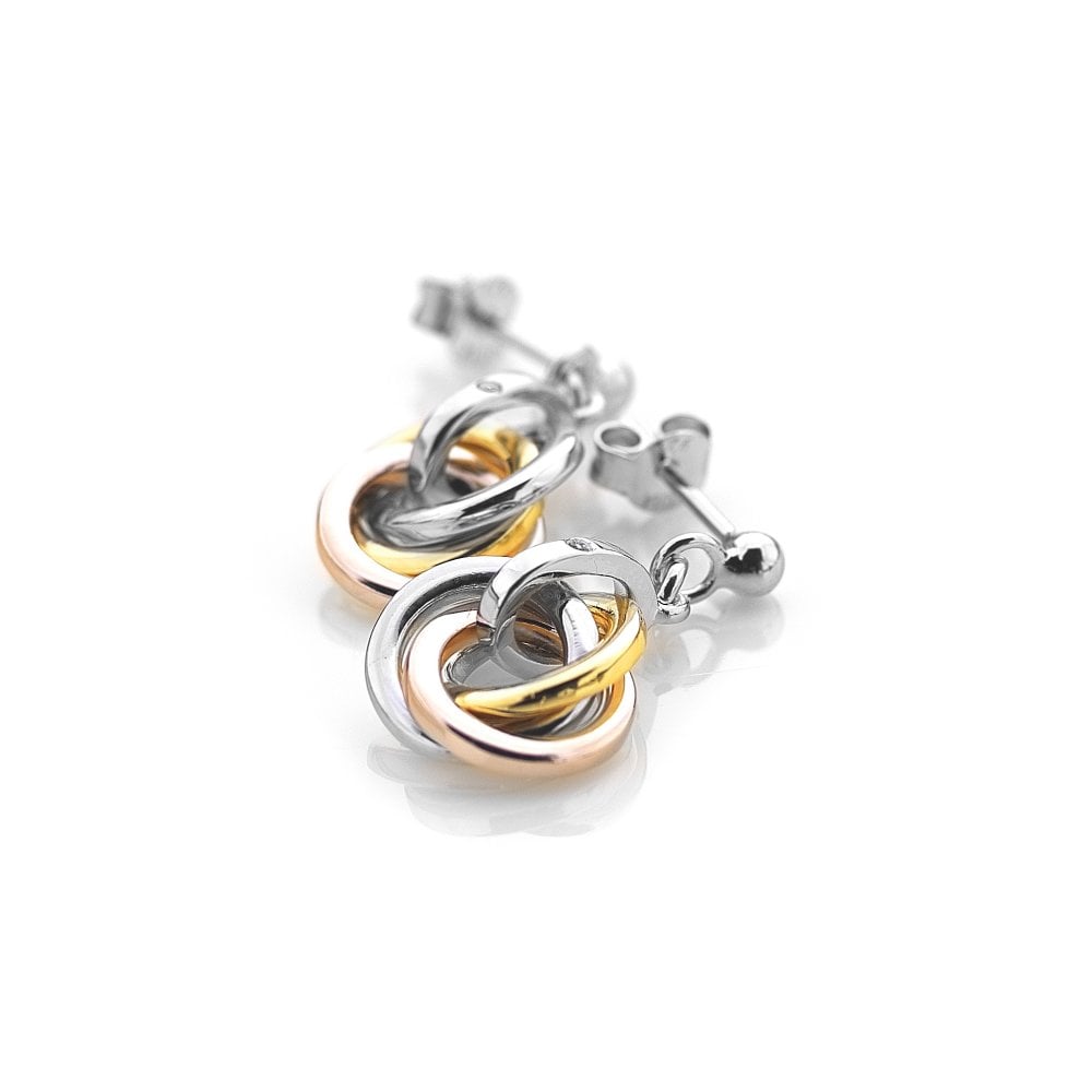 Hot Diamonds 23mm Calm Drop Earrings - Gold Accents