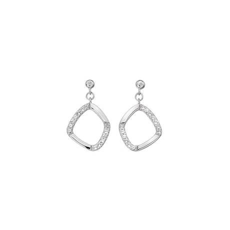 Hot Diamonds 23mm White Topaz Behold Earrings - Silver