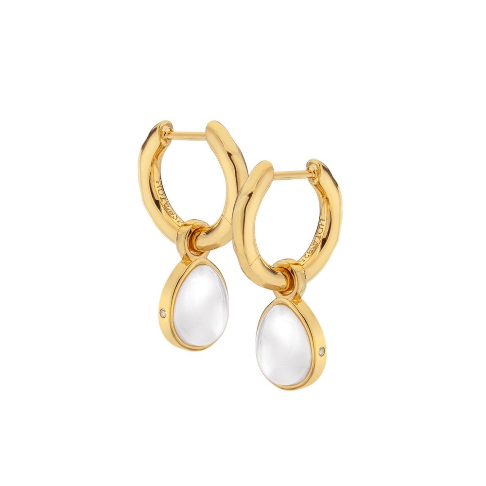 Hot Diamonds 25mm Calm Mother Of Pearl Earrings - Gold - Old Railway Line Garden Centre