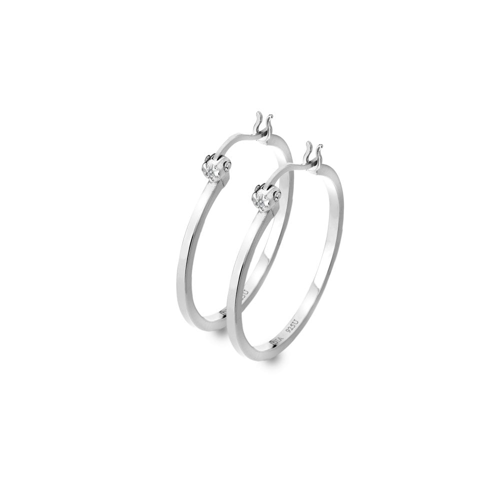 Hot Diamonds 25mm Hoop Earrings - Silver