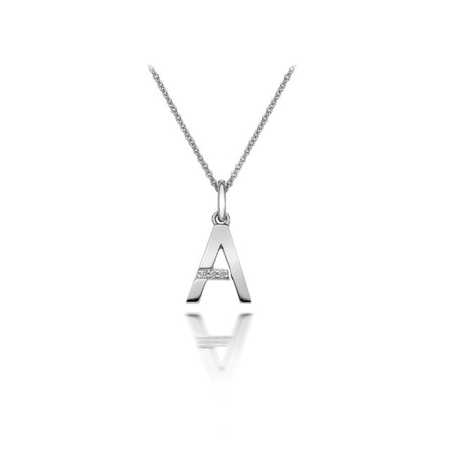 Hot Diamonds 45cm 'A' Micro Letter Necklace - Silver - Old Railway Line Garden Centre