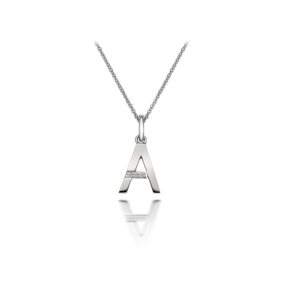 Hot Diamonds 45cm 'A' Micro Letter Necklace - Silver