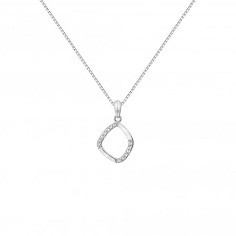 Hot Diamonds 45cm Behold White Topaz Pendant - Silver - Old Railway Line Garden Centre