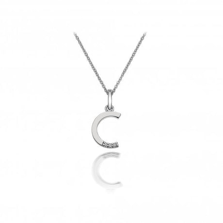 Hot Diamonds 45cm 'C' Micro Letter Necklace - Silver - Old Railway Line Garden Centre
