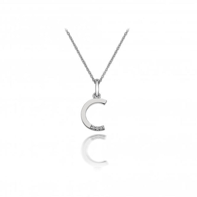 Hot Diamonds 45cm 'C' Micro Letter Necklace - Silver - Old Railway Line Garden Centre