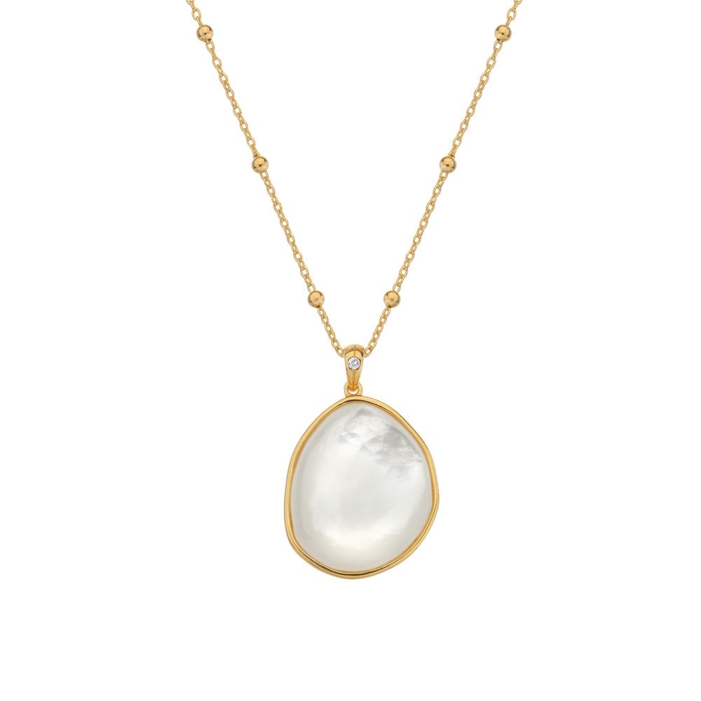 Hot Diamonds 45cm Calm Mother Of Pearl Necklace - Gold