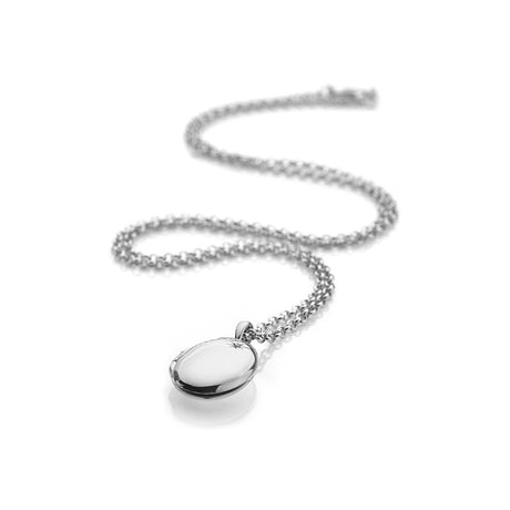 Hot Diamonds 45cm Confident Oval Locket Necklace - Silver - Old Railway Line Garden Centre