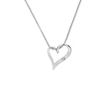 Hot Diamonds 45cm Delicate Pointed Twist Heart Necklace - Silver