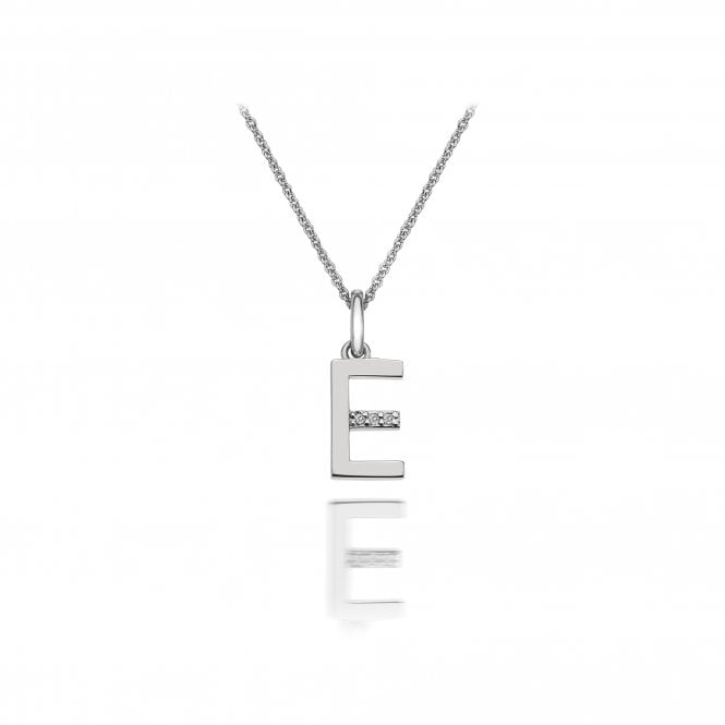 Hot Diamonds 45cm 'E' Micro Letter Necklace - Silver