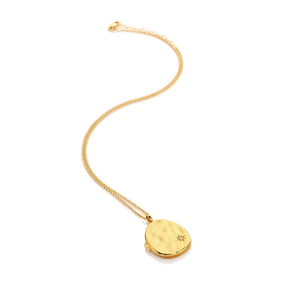 Hot Diamonds 45cm HD X JJ Large Luna Locket Necklace - Gold - Old Railway Line Garden Centre