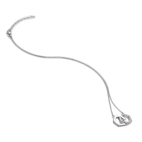 Hot Diamonds 45cm Hexagon Necklace - Silver - Old Railway Line Garden Centre