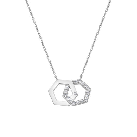 Hot Diamonds 45cm Hexagon Necklace - Silver - Old Railway Line Garden Centre