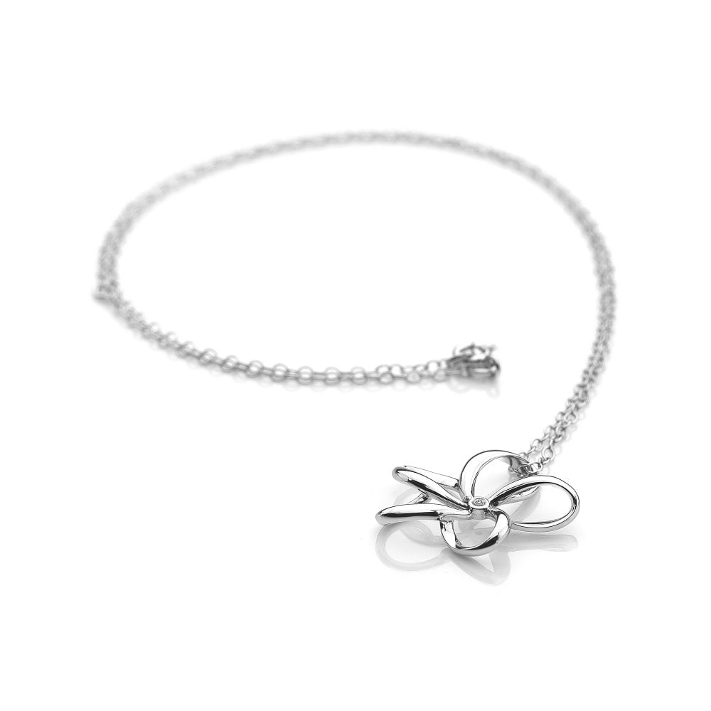 Hot Diamonds 45cm Natural Flower Necklace - Silver