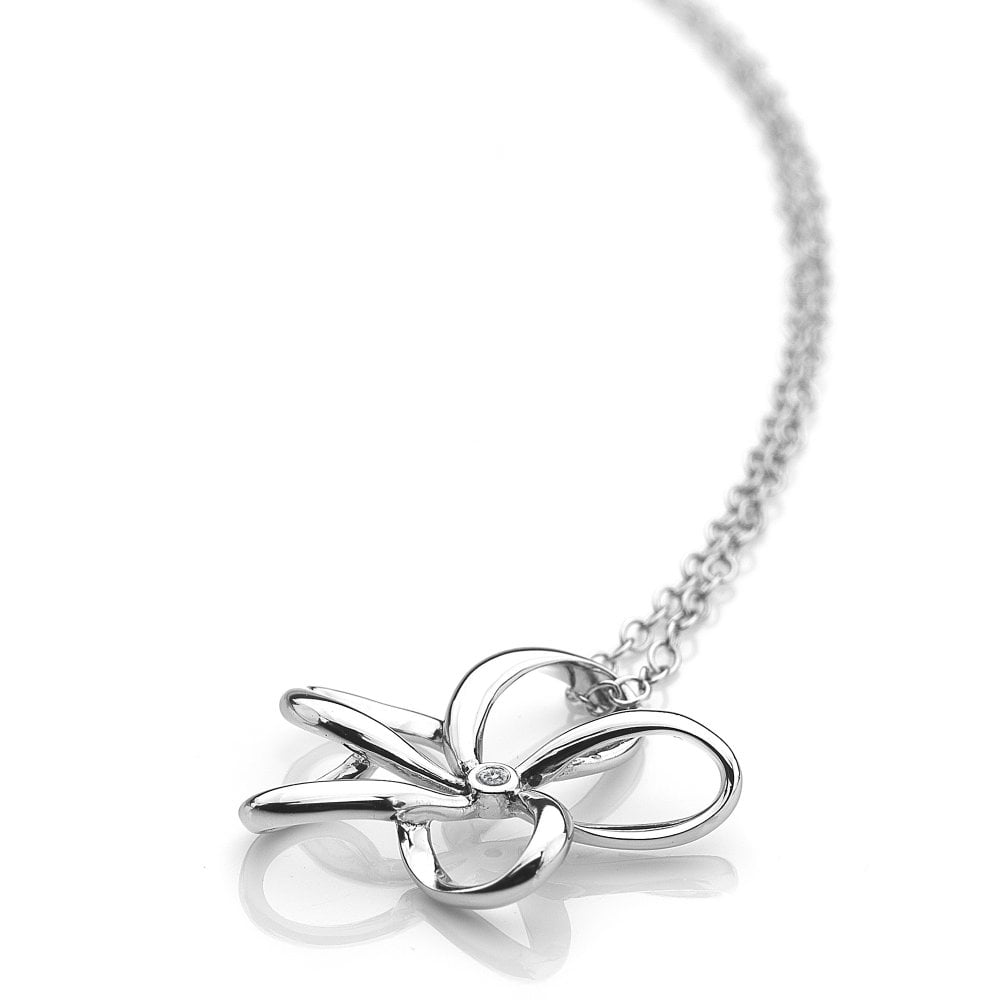Hot Diamonds 45cm Natural Flower Necklace - Silver