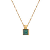 Hot Diamonds 45cm Revive Malachite Square Necklace - Gold