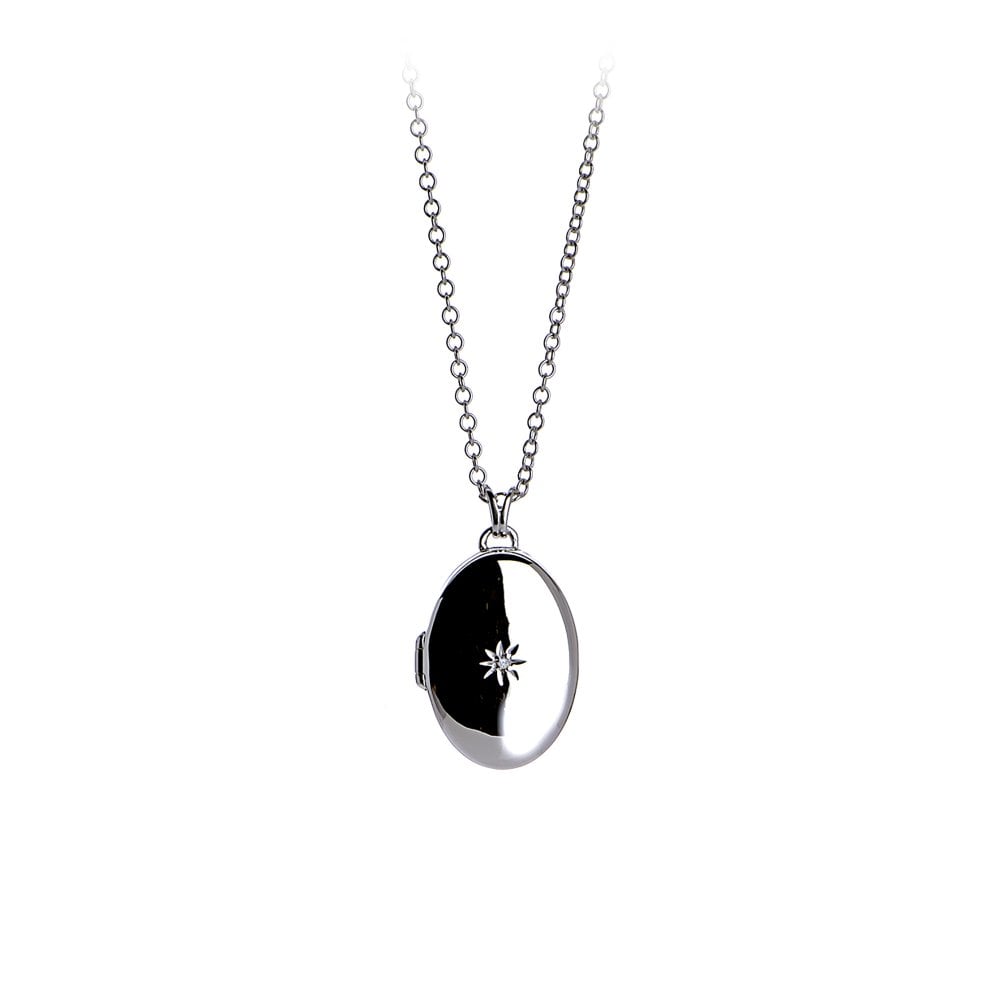 Hot Diamonds 45cm Romantic Oval Locket Necklace - Silver