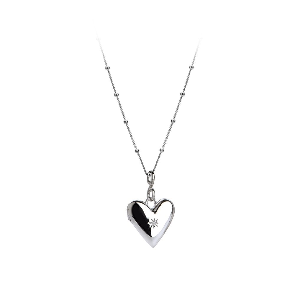 Hot Diamonds 45cm Small Romantic Heart Locket Necklace - Silver
