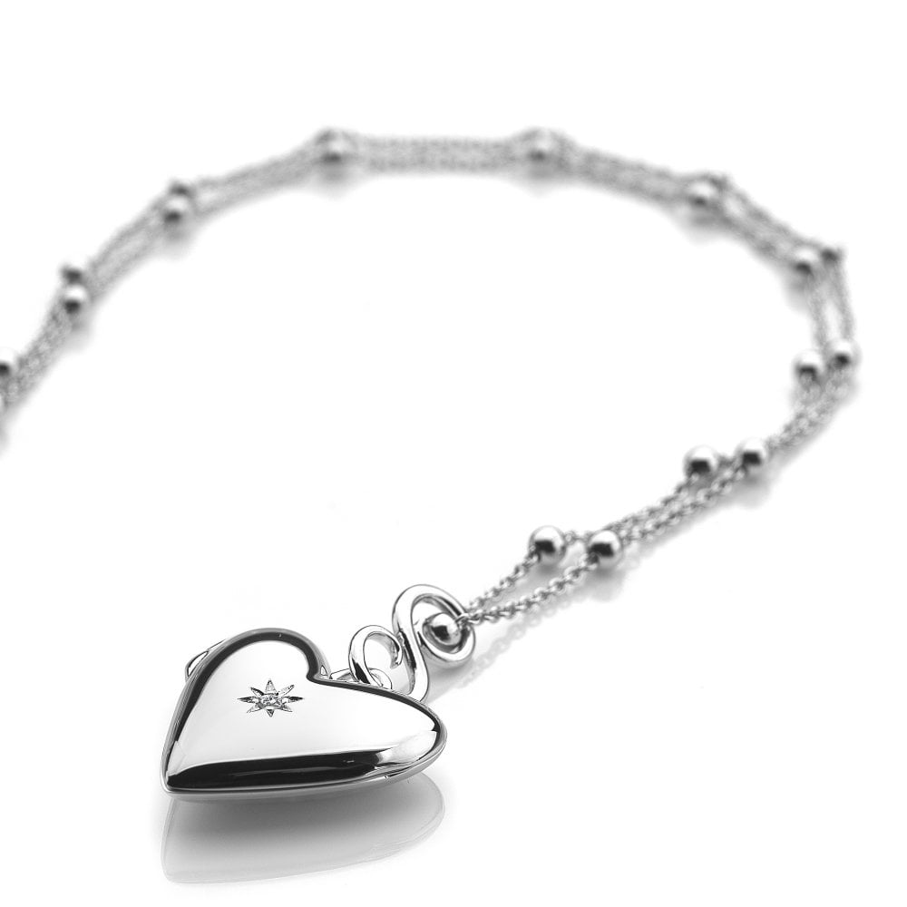 Hot Diamonds 45cm Small Romantic Heart Locket Necklace - Silver