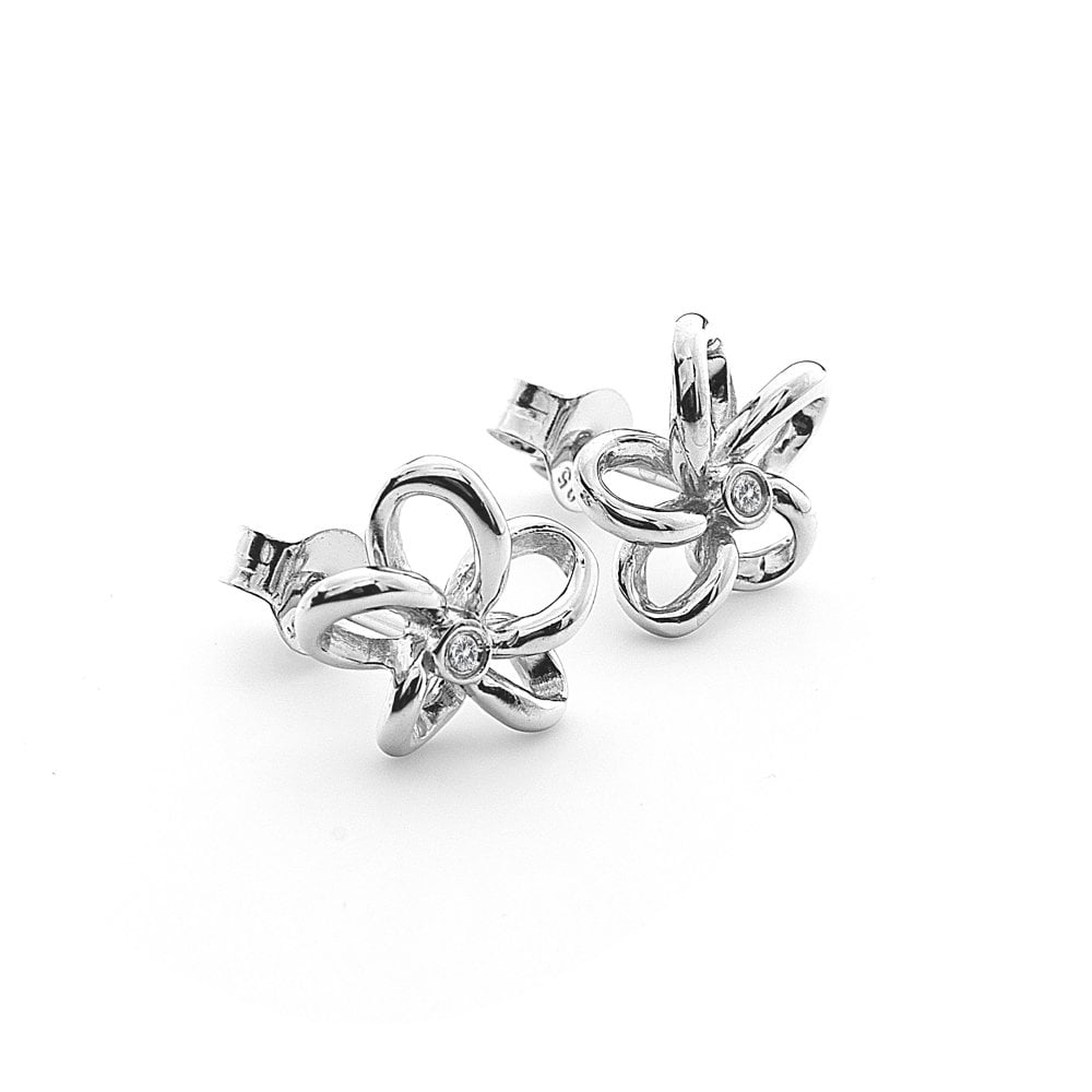 Hot Diamonds 8mm Natural Flower Stud Earrings - Silver