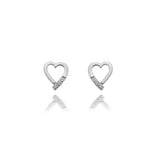 Hot Diamonds 9mm Romantic Heart Stud Earrings - Silver