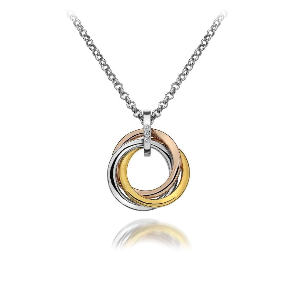 Hot Diamonds Calm Pendant Tri Colour Necklace