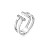 Hot Diamonds Double T Bar Ring - Silver - Size O