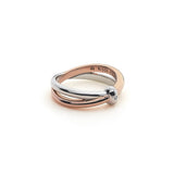 Hot Diamonds Eternity Silver & 18ct Rose Gold Vermeil Interlocking Ring - Size M