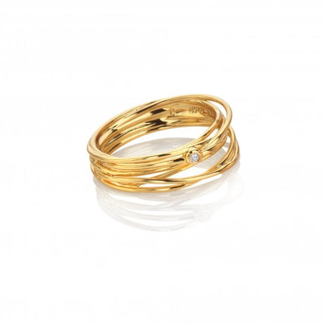Hot Diamonds HD X GE String Ring - Gold - Size M - Old Railway Line Garden Centre