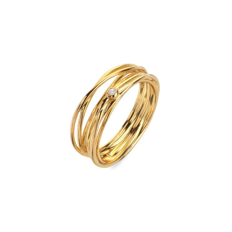 Hot Diamonds HD X GE String Ring - Gold - Size M - Old Railway Line Garden Centre