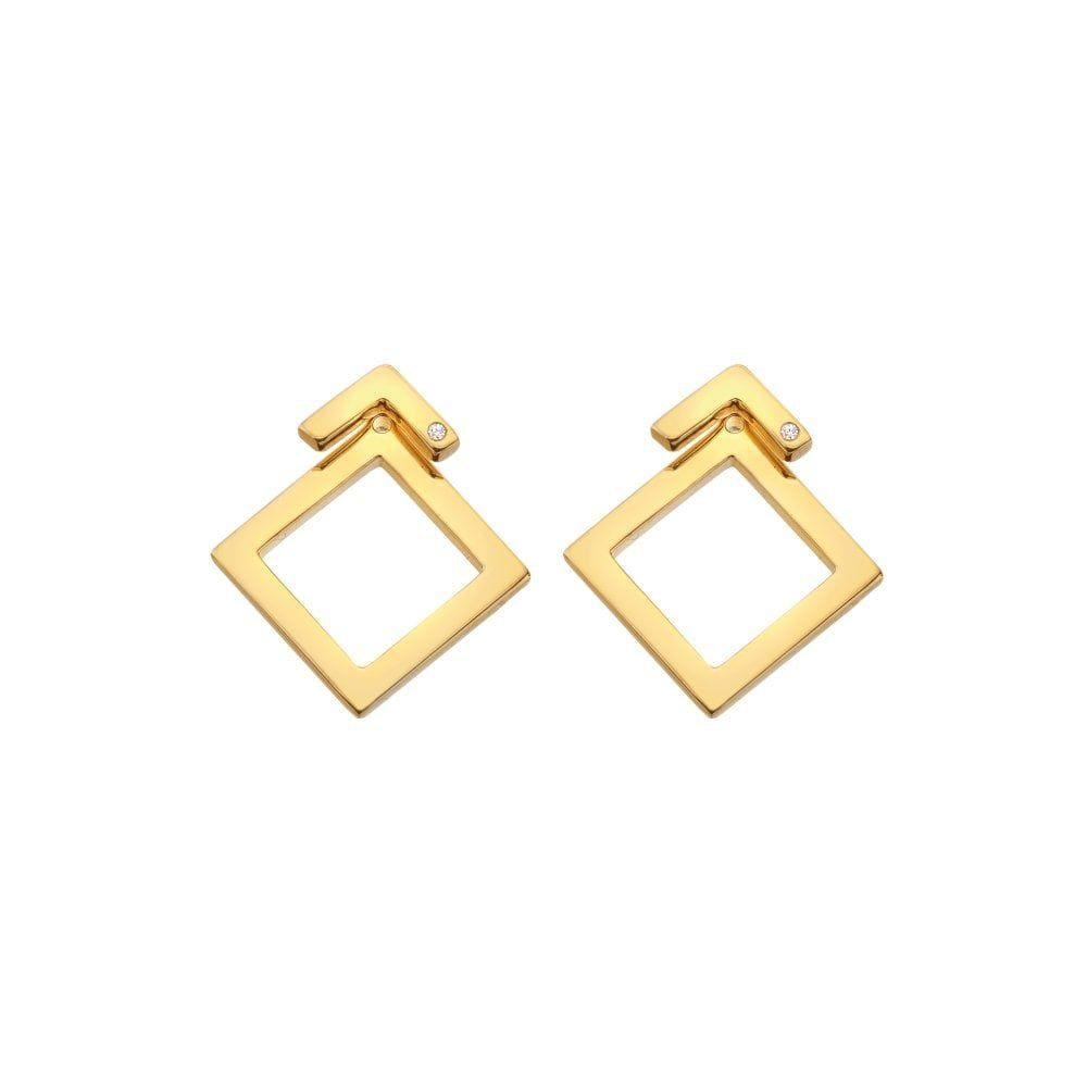 Hot Diamonds x GE Square Paired Earrings