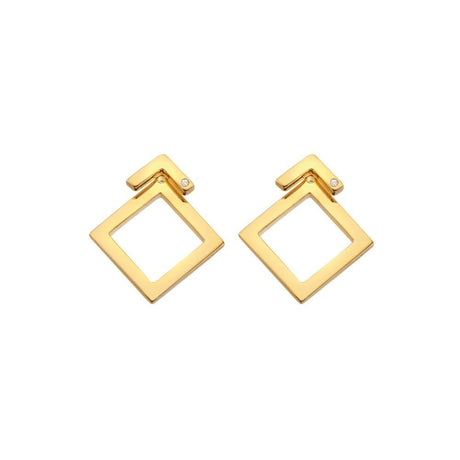 Hot Diamonds x GE Square Paired Earrings