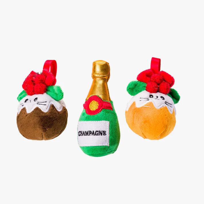 House of Paws Christmas Cake & Fizz Cat Toys - (Pack of 3)