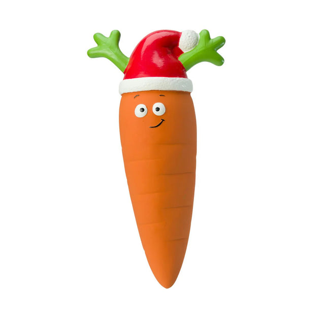 House of Paws Latex Christmas Carrot Dog Toy - Old Railway Line Garden Centre
