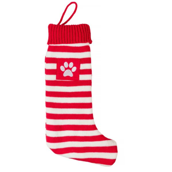 House of Paws Striped Christmas Dog Stocking - Old Railway Line Garden Centre
