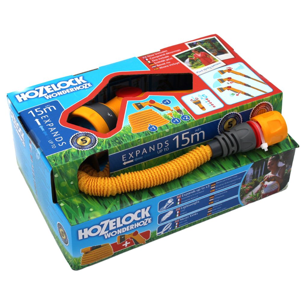 Hozelock 15m Wonderhoze & Multi Spray Gun