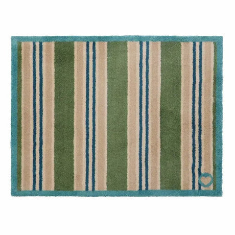 Hug Rug 85cm Timeless Stripe Green Doormat - Old Railway Line Garden Centre